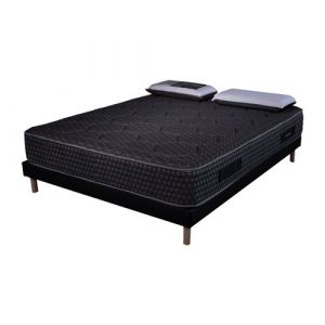 Image de AB Matelas - Ensemble Matelas mousse Cosmos Black accueil m&eacute;moire - 140x190 - 2 Oreillers 70x40 - Sommier noir