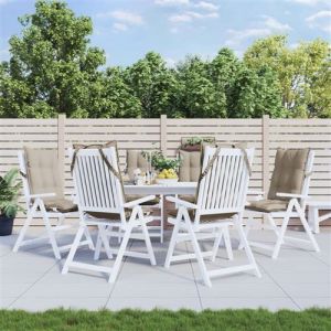 VidaXL Coussins de chaise &agrave; dossier haut lot de 6 taupe tissu oxford