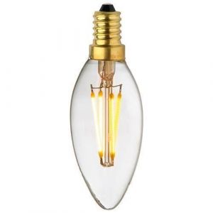 Ampoule Lampe C35 E14 LED Filament droits 4W classique verre clair