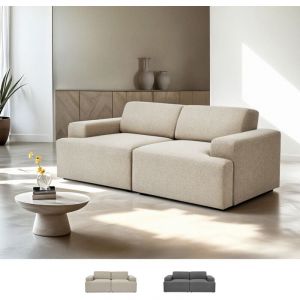 Modus Sof&agrave; - Canap&eacute; 2 places en tissu design moderne 202x100x76cm Acamar - Beige