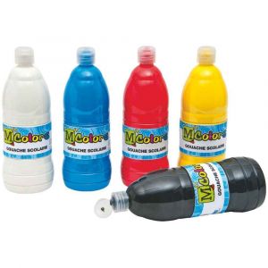 Majuscule Gouache liquide assorti - carton de 6 flacons de 1l