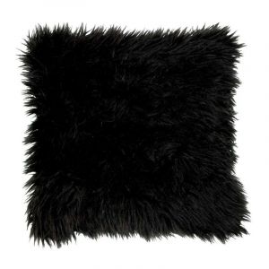 Coussin Imitation Fourrure "Romie" 40x40cm Noir Prix