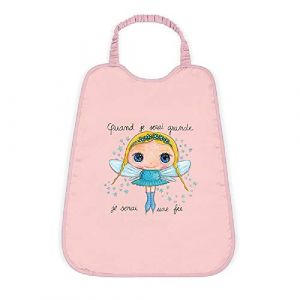 Label'tour Serviette pour enfant à élastique en polyester imprimé Fée 40x33 cm - dos, contour et élastique 100% coton
