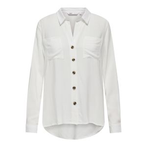 Only Bestseller A/S asmin T-Shirt L/S WVN Noos, Blanche-Neige, L Femme