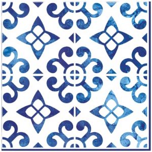 Ambiente Serviettes &laquo; Carreaux bleus nordiques &raquo;