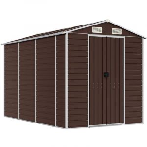 VidaXL Abri de jardin marron 191x300x198 cm acier galvanisé