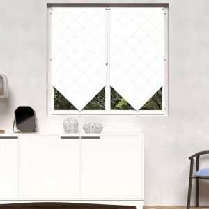 Soleil d'Ocre Pauline Brise bise, Polyester, Blanc, par - 60 x 120 cm - Blanc