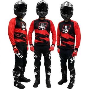 JLP RACING Tenue Enfant Pantalon Maillot Gants Moto Cross Quad Enduro VTT BMX MTB Enfant Snatch Rouge M