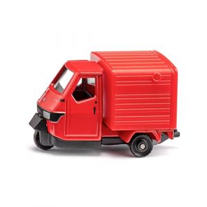 Siku 1583, Piaggio Ape 50, Voiture Jouet, m&eacute;tal/plastique, rouge, Attelage de remorque, Hayon ouvrable