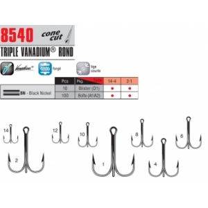 Vmc HAMECON TRIPLE CARNASSIER VANADIUM ROND 8540 - BLACK NICKEL N&ordm;10 - 10 hame&ccedil;ons