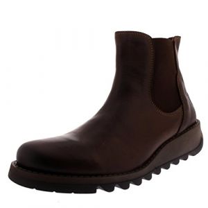 Fly London Mon Bottes En Cuir Marron Foncé Pour Femmes