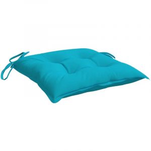 VidaXL Coussins de chaise 2 pcs turquoise 40x40x7 cm tissu