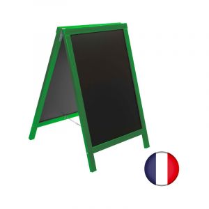 Interface Plv - Chevalet stop trottoir avec cadre bois couleur vert feuille dimensions 85 x 55 cm - Vert feuille