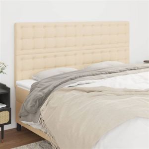 VidaXL Têtes de lit 4 pcs Crème 100x5x78/88 cm Tissu
