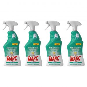 St marc Lot de 4 Pistolets Spray D&eacute;sinfectant et Nettoyant Anticalcaire au Vinaigre Blanc 750 ml