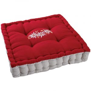 Image de Aubry Gaspard Coussin carré en coton et lin Edelweiss - Rouge