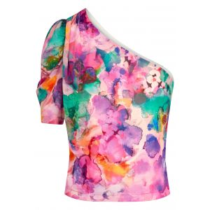 Morgan Blouse asym&eacute;trique imprim&eacute; floral multico femme - Taille 44