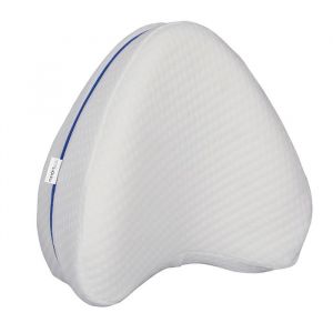 nexxtpc Leg Pillow Oreiller pour jambes et genoux avec housse amovible - Mousse à mémoire de forme - Pour les dormeurs latéraux - Ergonomique - Prévient les douleurs au genou, à la hanche et au dos - Blanc