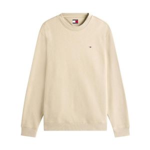 Tommy Jeans Homme TJM Reg Flag Crew Dm0dm20741 Sweat-Shirt À Enfiler, Khaki (Silt), S EU