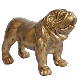 Amadeus Statue : Bulldog usa patine doré 43 cm - Or - Résine