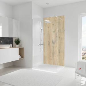 Schulte-ufer Panneau mural Chêne vieilli ciré, revêtement pour douche et salle de bain, DécoDesign décor 100 x 210 cm