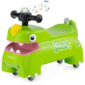 Coast Toddler Seat-Toy Vehicle with Storage, Light & Sound - Dino Design - Green - 52 &times; 23.5 &times; 38 cm