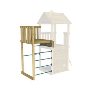 TP Toys Plateforme 150 cm avec &eacute;chelle &agrave; barreaux en m&eacute;tal pour aire de jeux SKYWOOD bois FSC