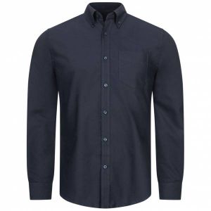 Ben Sherman Oxford Hommes Chemise &agrave; manches longues 0076260-MARINE FONC&Eacute;E