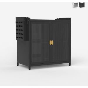 Armoire égouttoir à vaisselle pour cuisine 44x28x47cm Arin - Noir