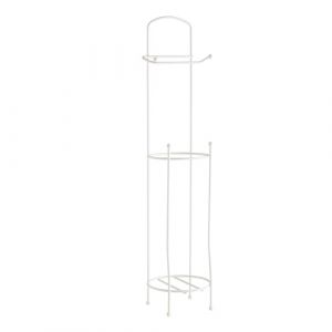 Douceur d'Intérieur, Dérouleur Papier WC avec Réserve (H 65 x Ø 15 cm) Filano Blanc, Métal Uni