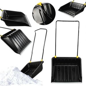 KADAX Pelle &agrave; Neige en Plastique dot&eacute;e d'une Ferrure en Aluminium, Outil de D&eacute;neigement Robuste et Efficace avec Manche en M&eacute;tal, Tra&icirc;neau &agrave; Neige