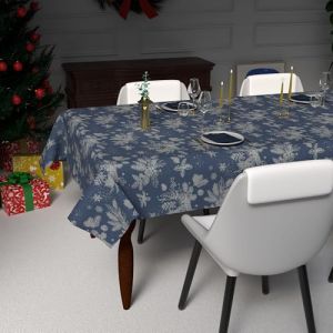 Soleil d'Ocre Nappe Festive imprim&eacute;e Anti-t&acirc;ches Rectangle 140x240 cm Houx