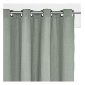 Rideau radiateur œillets pur coton, Scenario Vert Sauge aille 180X135 cm