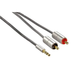 Hama 80865 - Câble Jack 3,5mm M / 2 RCA M 2m gamme Aluminium