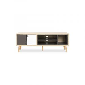 Image de Privatefloor Meuble de TV buffet style scandinave Bjorn - Bois Gris