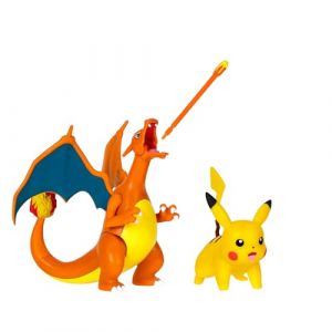 Pokémon Pack de 2 Figurines de Combat Comprend Les Figurines de Combat Dracaufeu de 11 cm et Pikachu de 5 cm