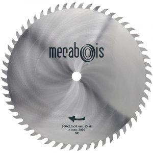 Mecabois Lame au chrome pour bois de chauffage et de construction &Oslash;(mm)550 / Al&eacute;sage : 30 / Epaisseur : 2.6 / Nombre de dents