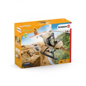 Schleich Hélicoptère pour sauvetage d’animaux - Coffret Wild Life - 42476