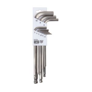 Bahco Jeu de 9 clés mâles coudées pour vis 6 pans à tête sphérique en acier inoxydable - BE-9770i