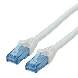 Roline Cordon LAN Cat 6A Component Level | Câble réseau UTP Ethernet avec connecteur RJ45 | blanc 20 m