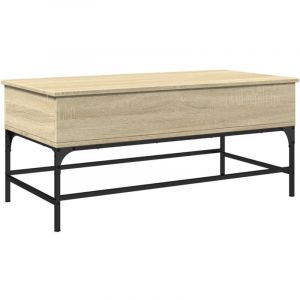 VidaXL Table Basse, Bout de Canapé avec Pieds Réglables, Table d'Appoint Salon Salle de Séjour Intérieur, Moderne, Chêne Sonoma Bois d'Ingénierie et Métal
