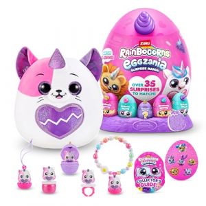 Rainbocorns Eggzania Surprise Mania Kittencorn, Plus de 20 Surprises, Peluche à Collectionner, Accessoires Portables (Chaton)