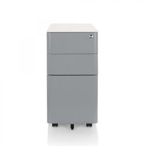 hjh OFFICE Conteneur roulant COLOR I Acier blanc / gris