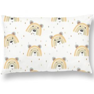 Oreiller Enfant avec Taie 33x45 cm en Coton Oeko-TEX - 10 Coloris au Choix - Coussin Bebe pour Siestes Ecole Maternelle et Voyages - Lavable en Machine - Hypoallergénique