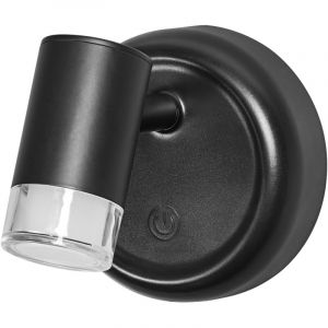 Osram Nightlux Cylinder veilleuse LED noire 100 lumens, 3000 K, avec batterie et Touch-DIM, magnétique, idéale pour éclairage d’étagère ou comme