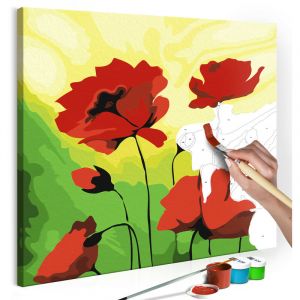 Image de Artgeist Tableau à Peindre Soi-Même "Poppies" 45x45cm