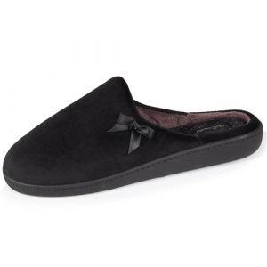 Isotoner Chaussons mules Femme Noir Pois