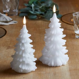 Lights4Fun Duo de Bougies TruGlow en forme d'Arbre de Noël