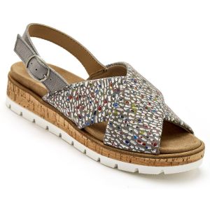 Sandales extensibles doublées cuir femme Pédiconfort