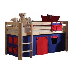 Vipack Furniture PINO Lit enfant mezzanine + housse Domino bois